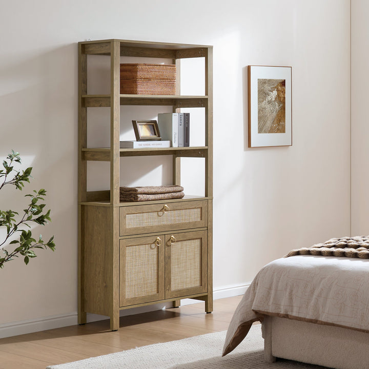 Terra 68.5" Bookshelf with Drawers, Set of 3