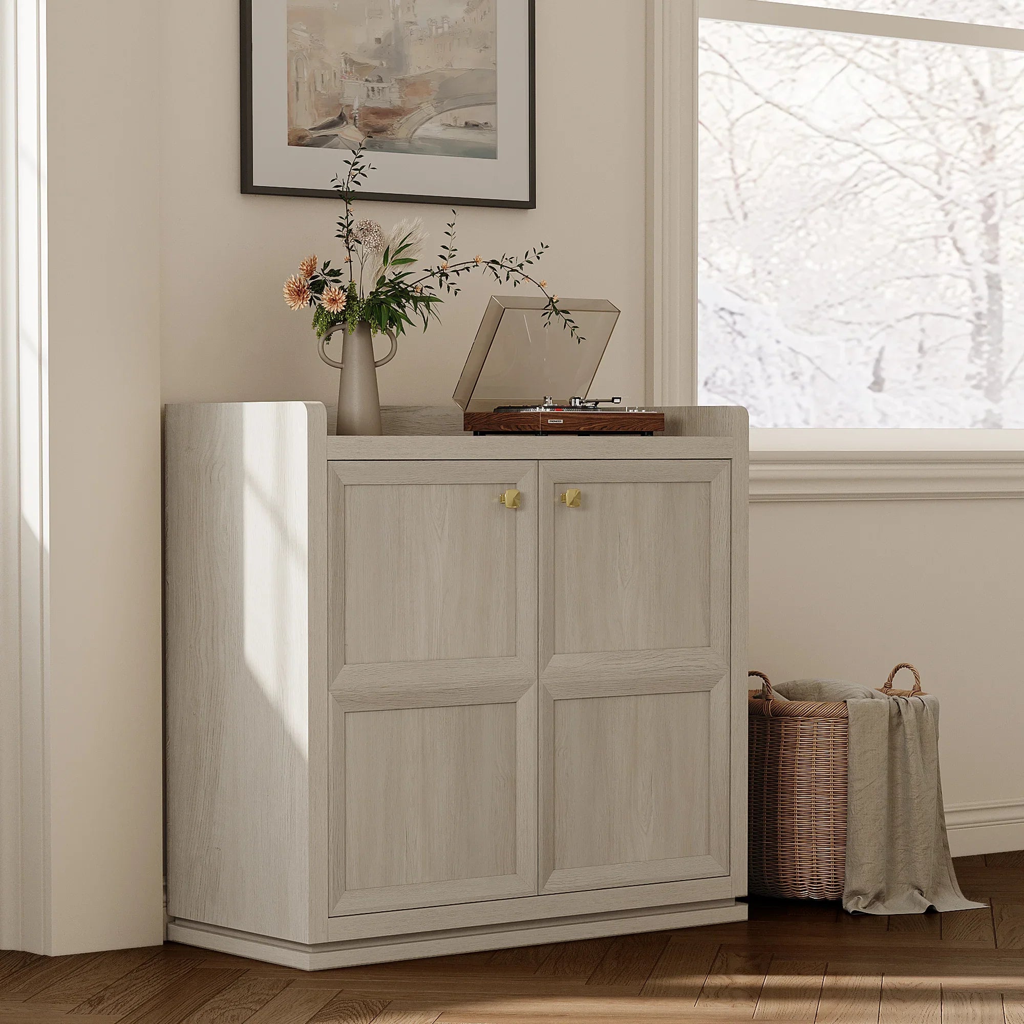 Helio White Sideboards with Doors