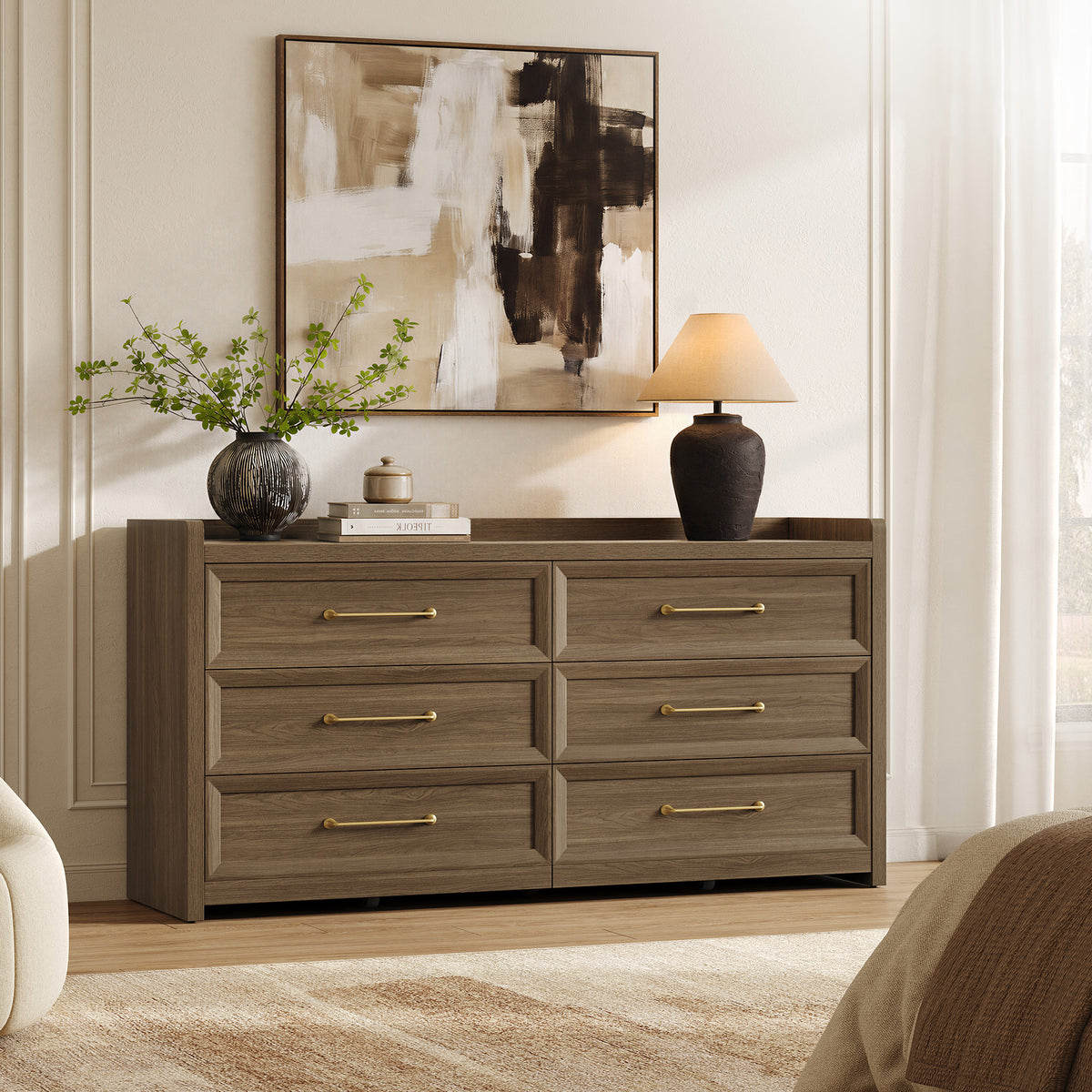 Helio Modern 6-Drawer Dresser for Bedroom, 56'' Wide