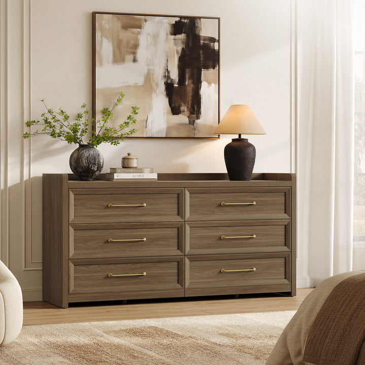Helio Modern 6-Drawer Dresser for Bedroom, 56'' Wide