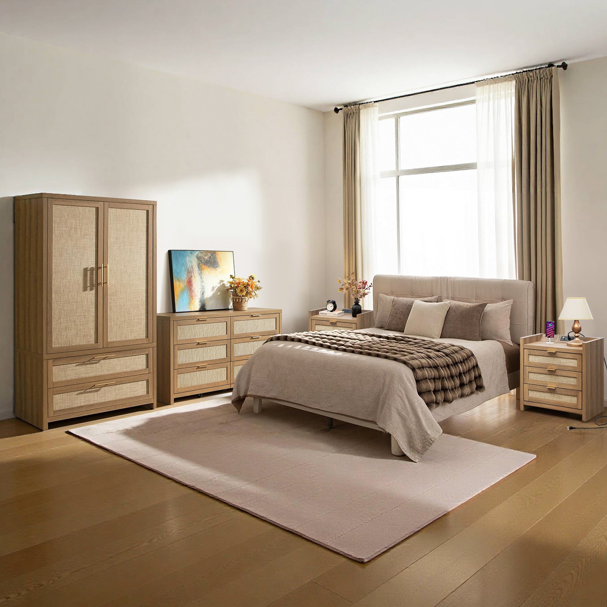 Savanna 6-Drawer Dresser, Wardrobe and 2-Drawer Nightstand Set