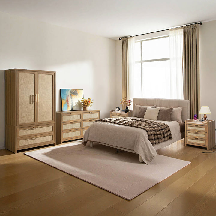 Savanna 6-Drawer Dresser, Wardrobe and 2-Drawer Nightstand Set