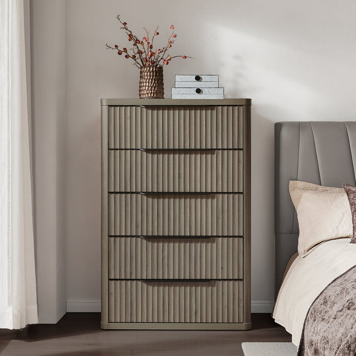 Cas Tall 5 Drawers Dresser, Set of 2