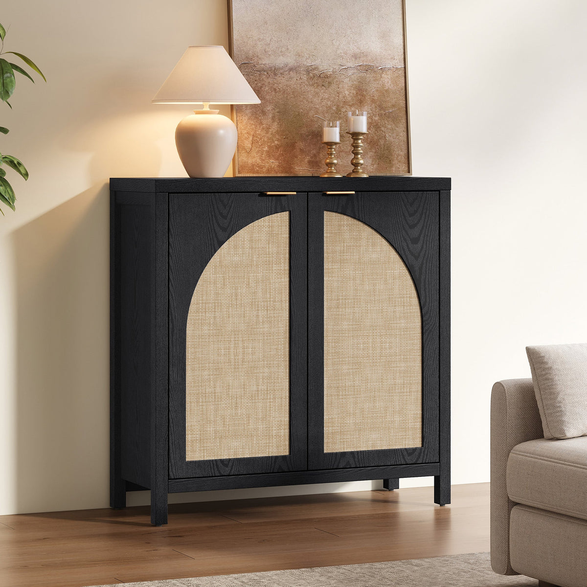 Savanna Buffet Cabinet, 2 Arched Doors,  Set of 2
