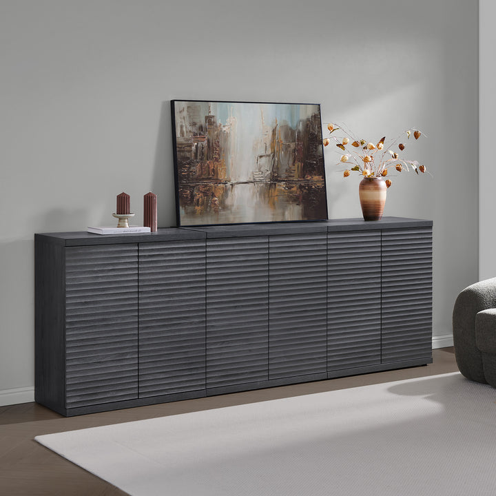 Stria Sideboard with 2 Doors for Living Room, Set of 3