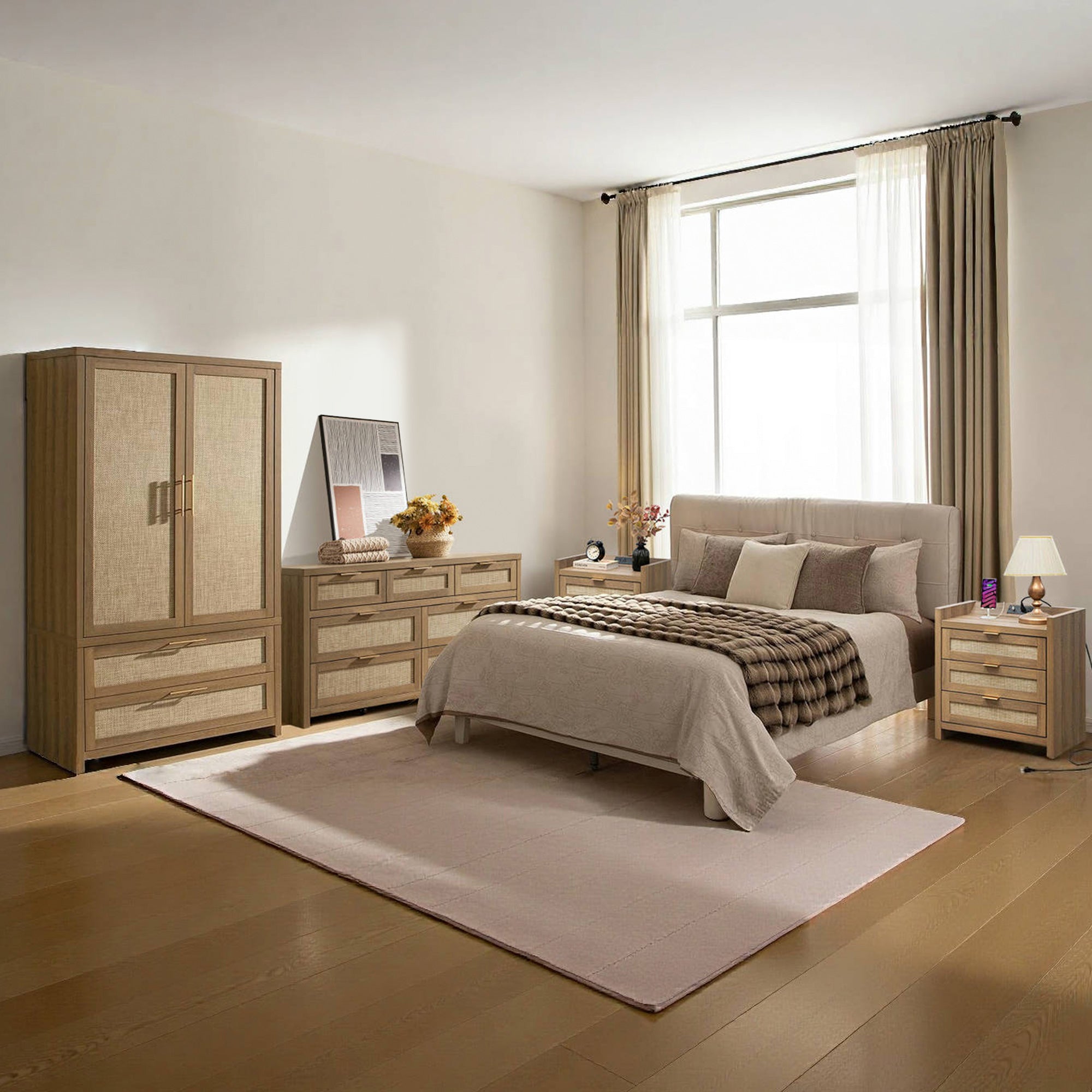 Savanna Wardrobes Closet,Dresser and Nightstand Set