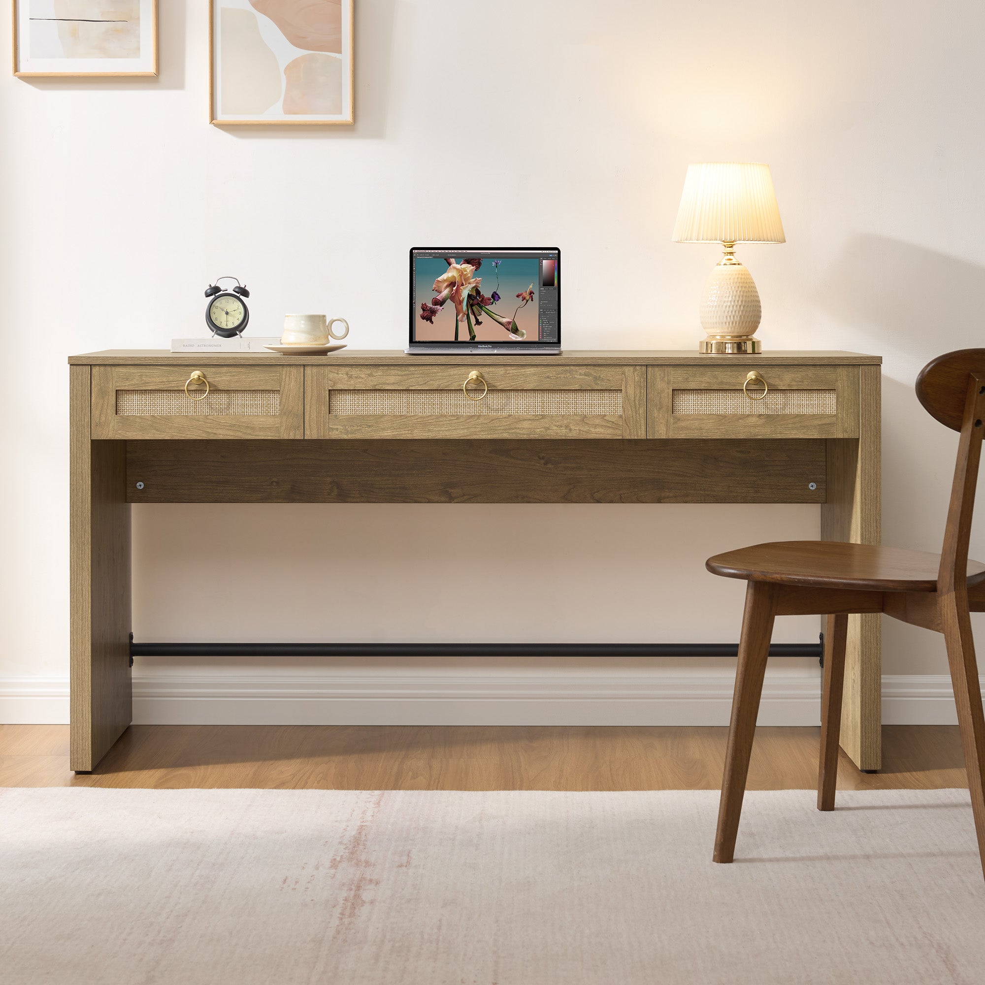 Terra Rattan Computer Desk, 59-Inch Wide
