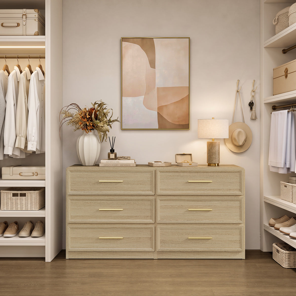 Crescent Modern Dresser for Bedroom Storage, 64'' Wide