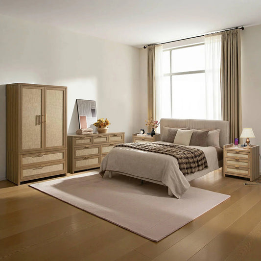 Savanna Dresser, Nightstand and Wardrobe Bedroom Set