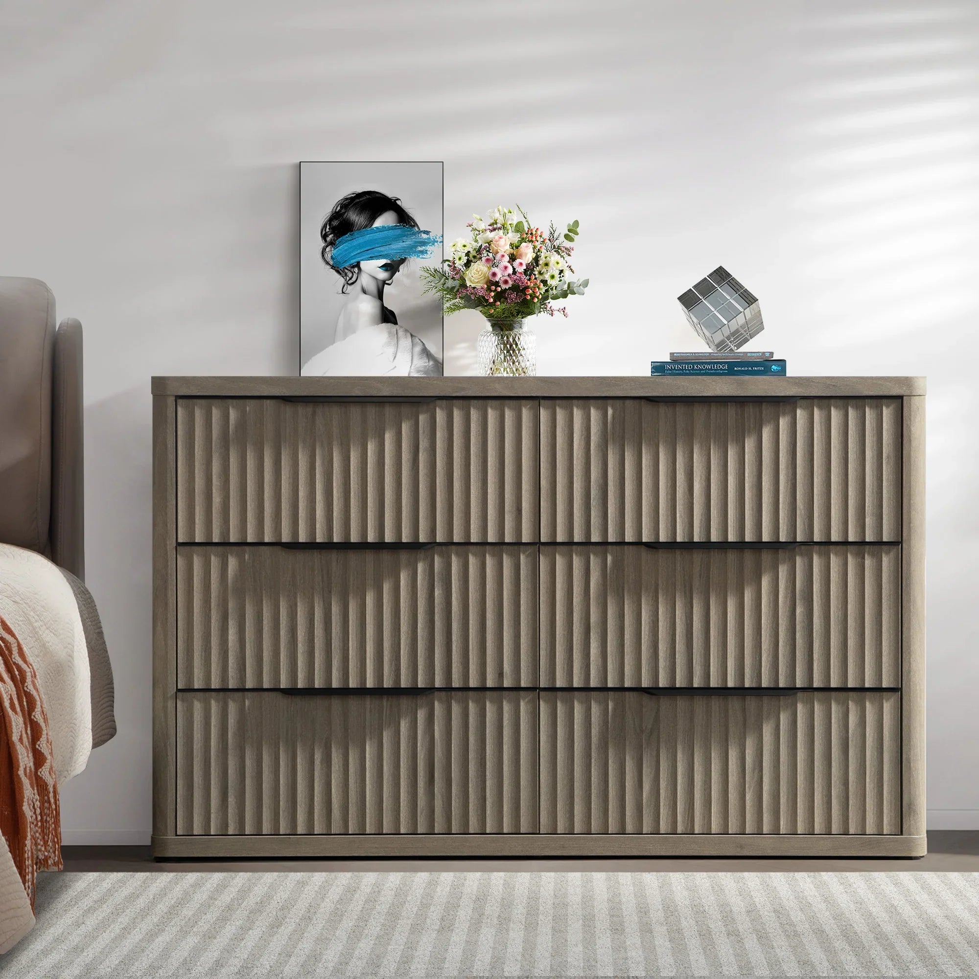 SICOTAS Dresser 6 Drawer Dresser 53.5