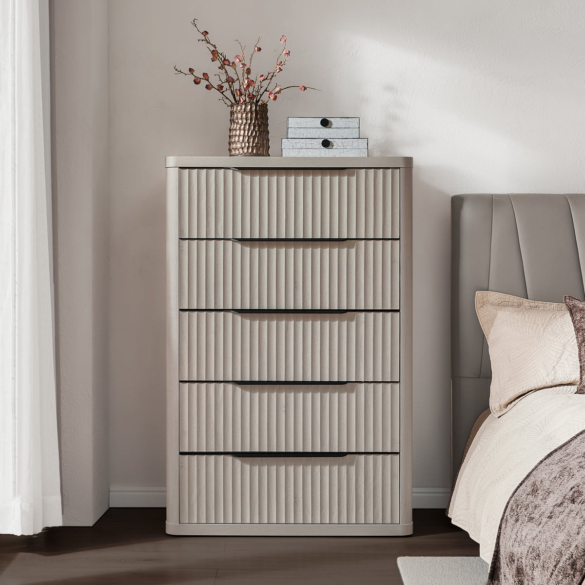 Cas 50.7Inch Tall Dresser, 5 Drawers