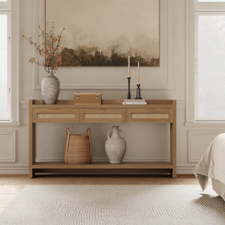 Savanna 60'' Wide Entryway Table with Storage, Boho Design