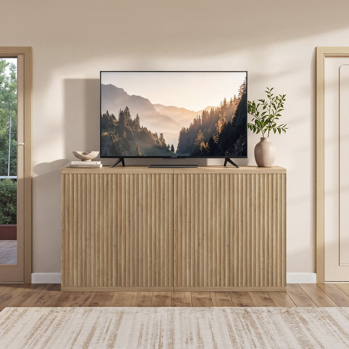 Stria TV Cabinet with Storage up to 55Inch TV, Set of 2