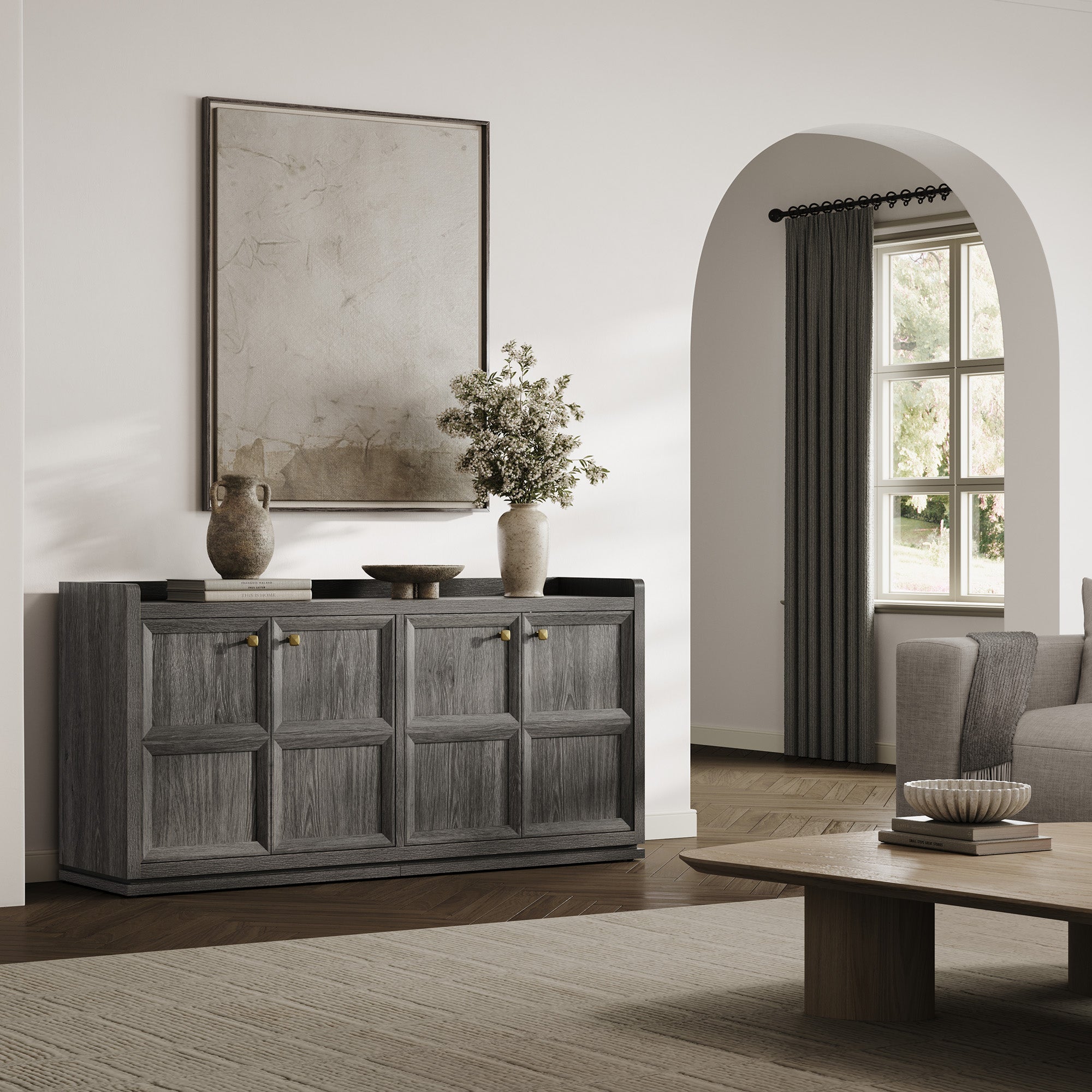 Helio Black Sideboard with 4 Doors