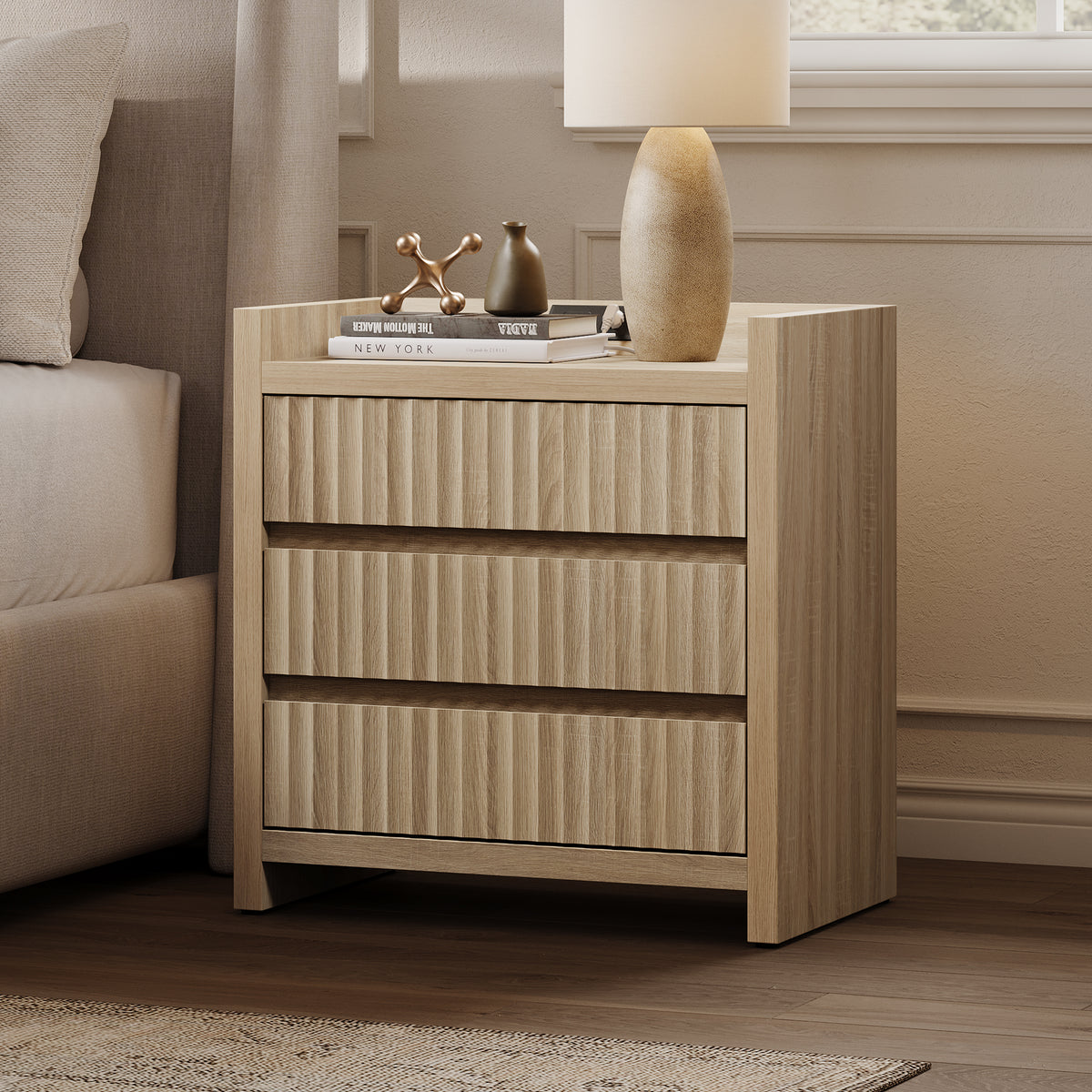 Prelude 3-Drawer Nightstand, Charging Station