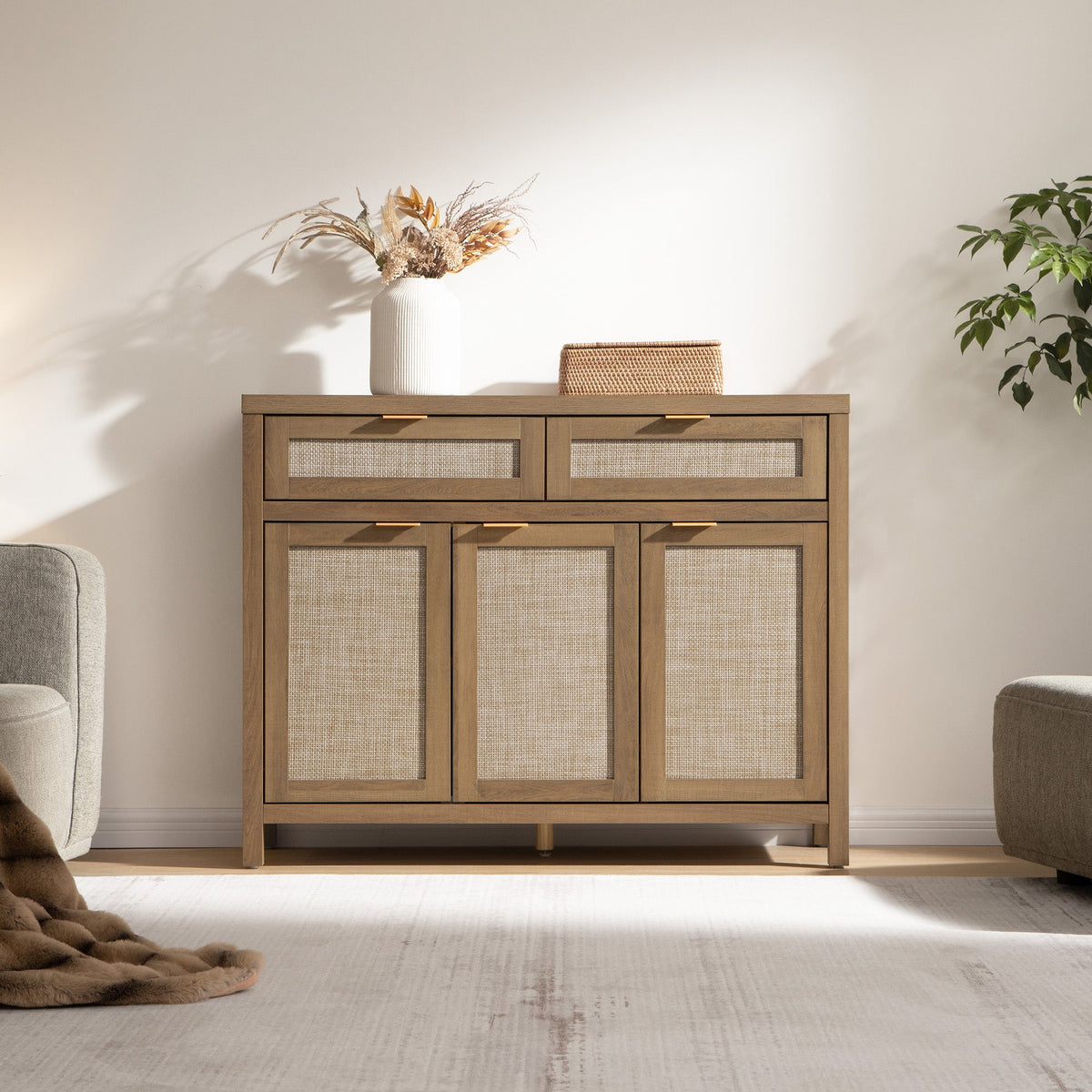 Savanna Sideboard Cabinet, Flexible Storage, Set of 2