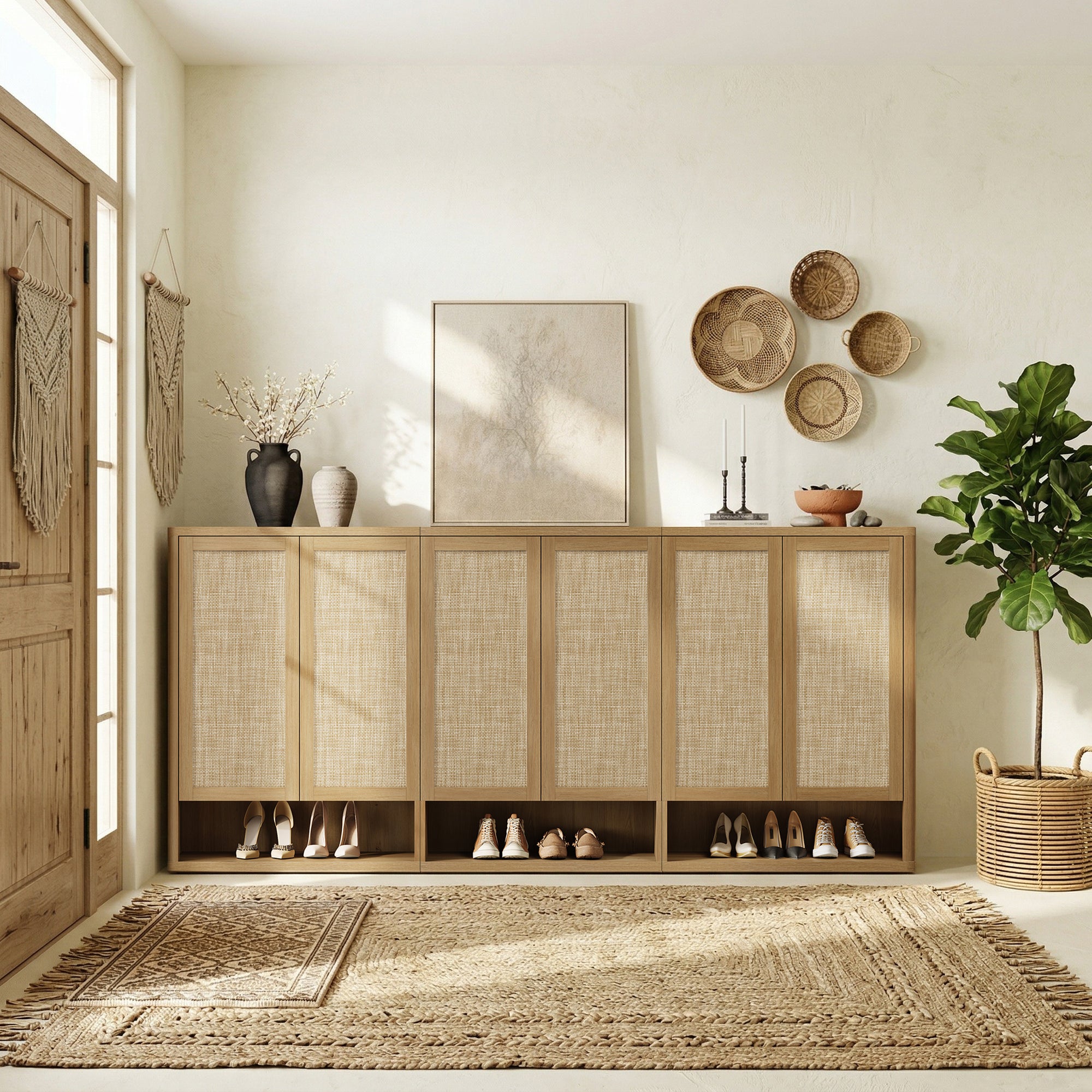 Zura Modular Shoe Cabinet with 6 Doors, 70 Pairs