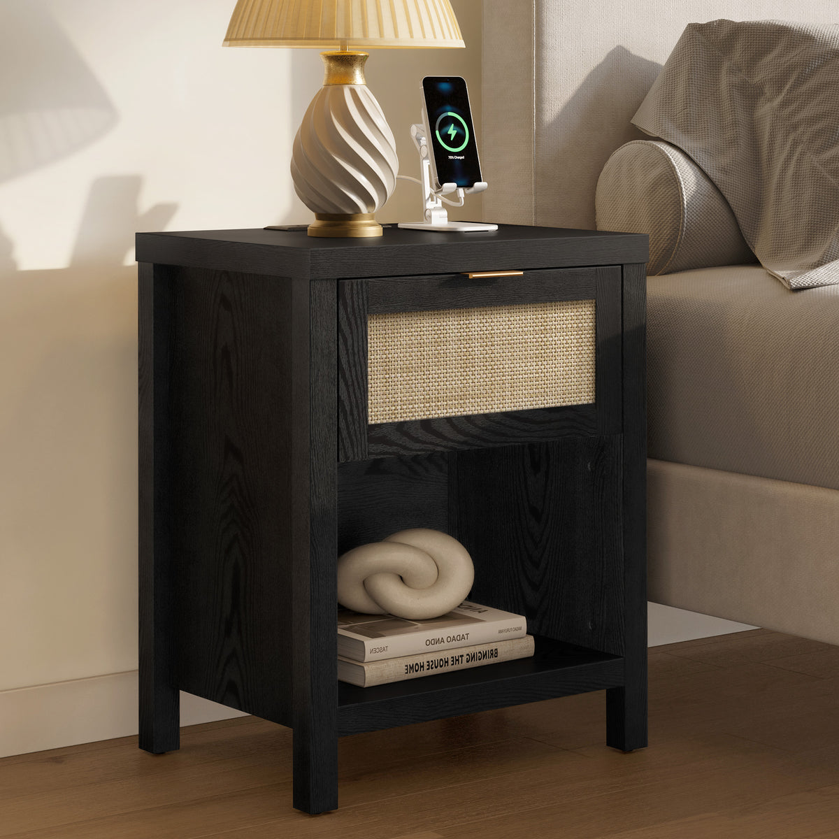Savanna Nightstand with Charger