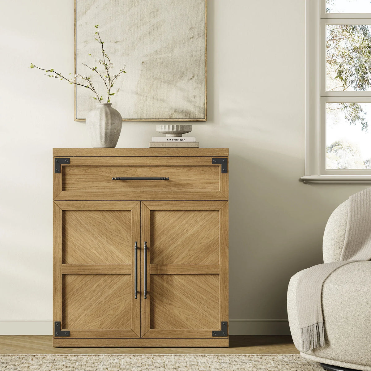 Willow Sideboard with 1 Drawer and 2 Doors for Entryway
