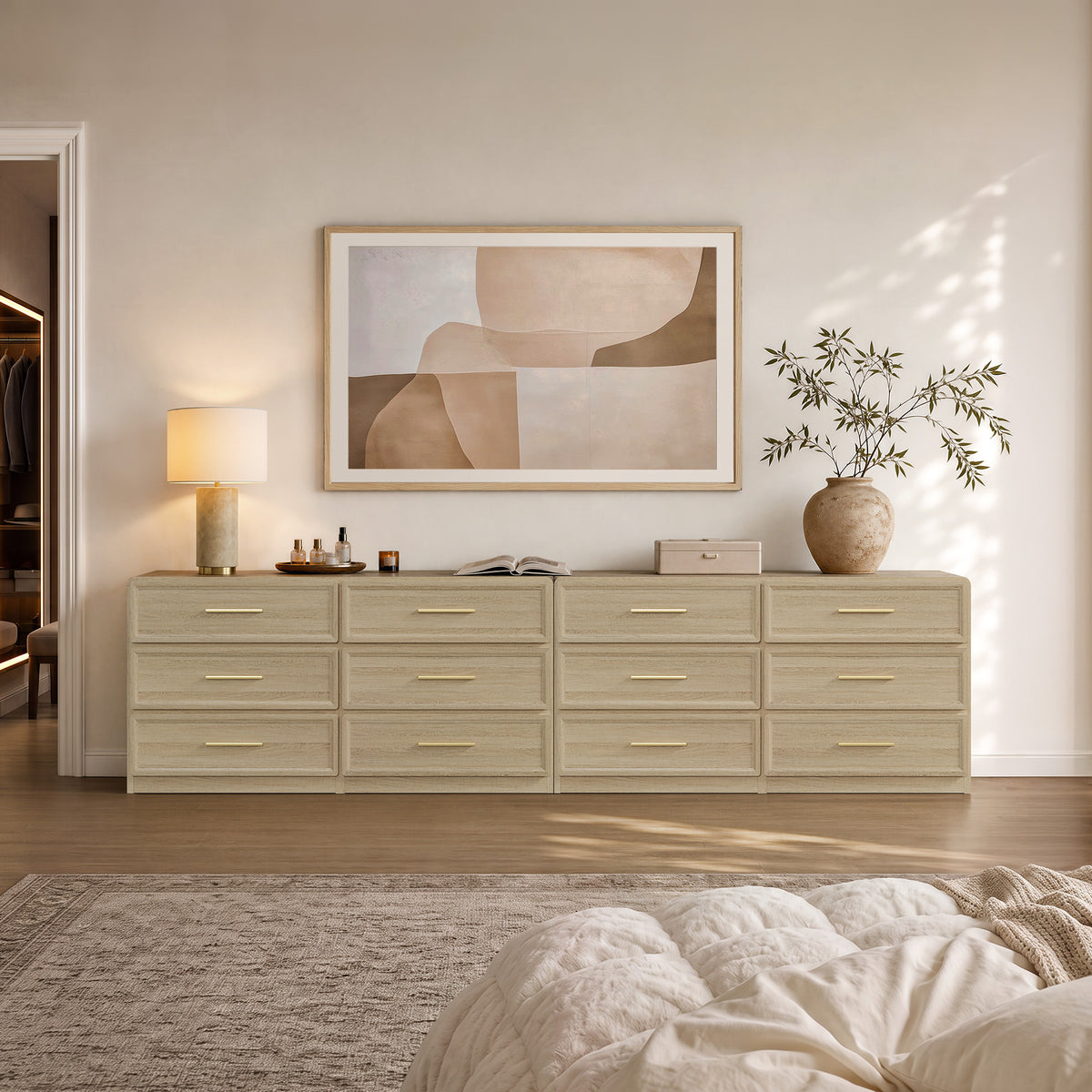 Crescent Large 6-Drawer Dresser, Set of 2