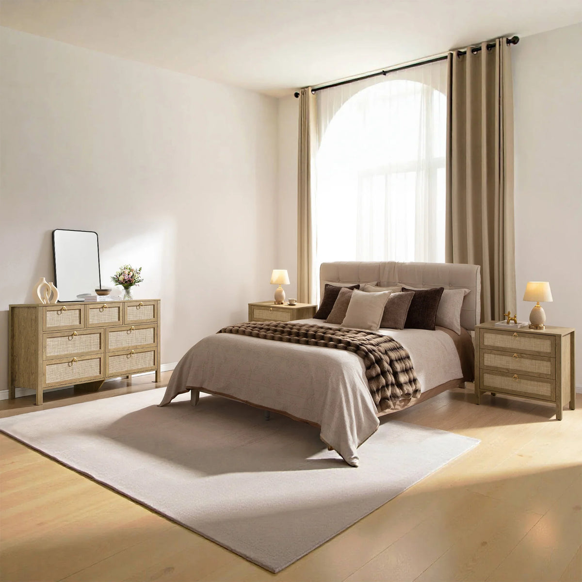 Terra Dresser and 3 Drawers Nightstands Sets