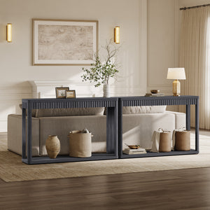 Cas Black Sofa Table with Storage, Set of 2