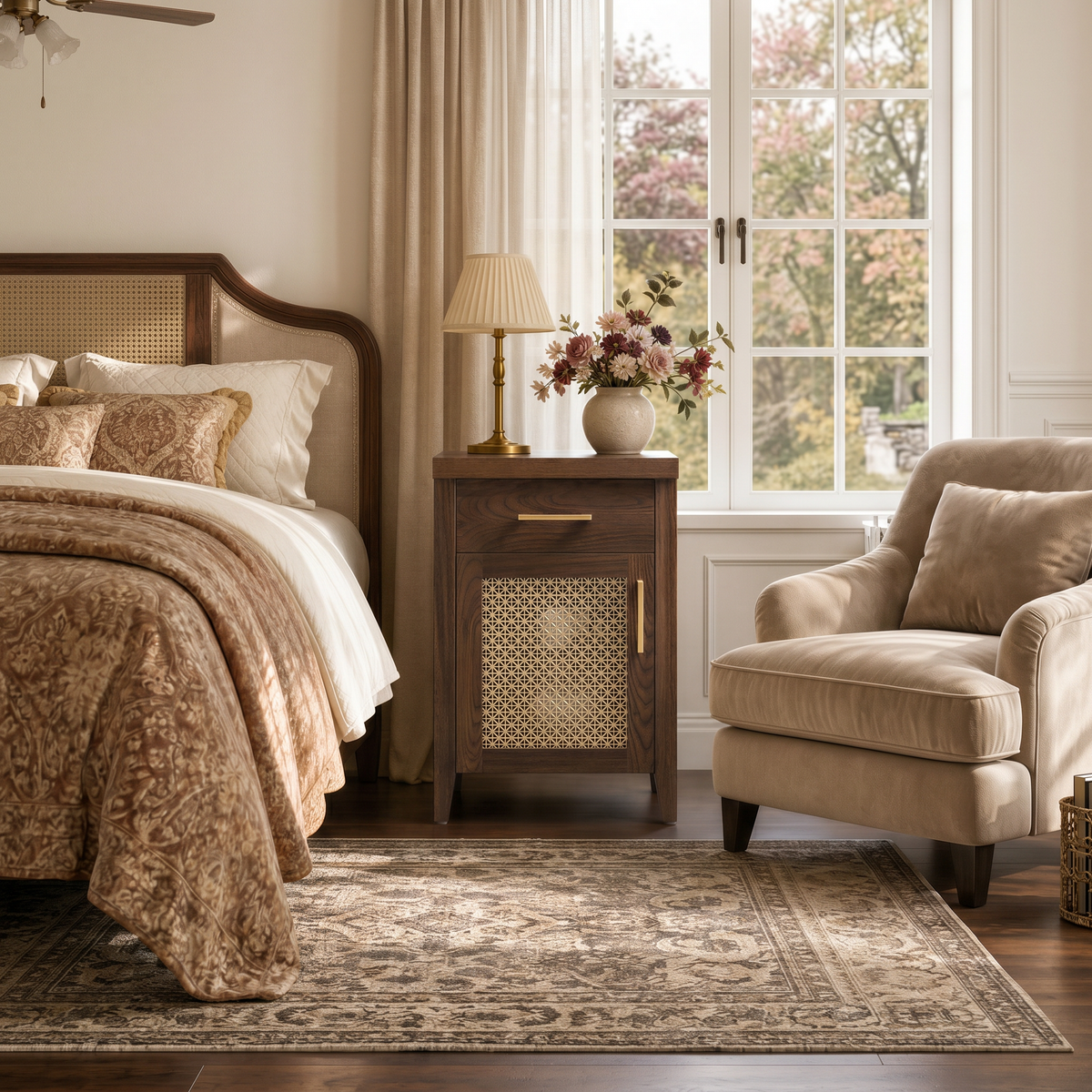 Andy Vintage Nightstand with Storage