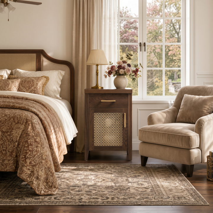 Andy Vintage Nightstand with Storage
