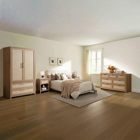 Savanna Dresser, Nightstand and Wardrobes Closet Set