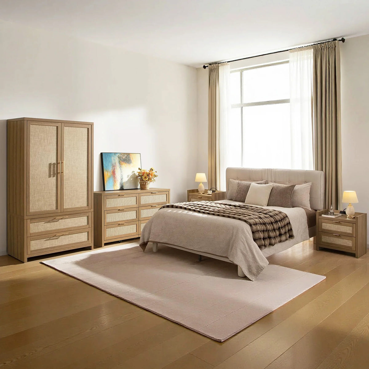 Savanna 6-Drawer Dresser, Wardrobe and 2-Drawer Nightstand Set