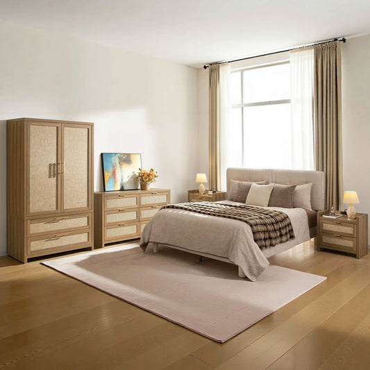 Savanna 6-Drawer Dresser, Wardrobe and 2-Drawer Nightstand Set