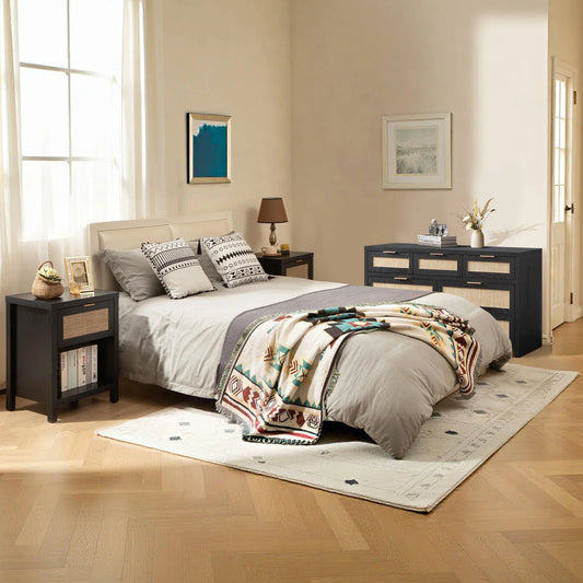 Savanna Nightstands and 7 Drawers Dresser Set