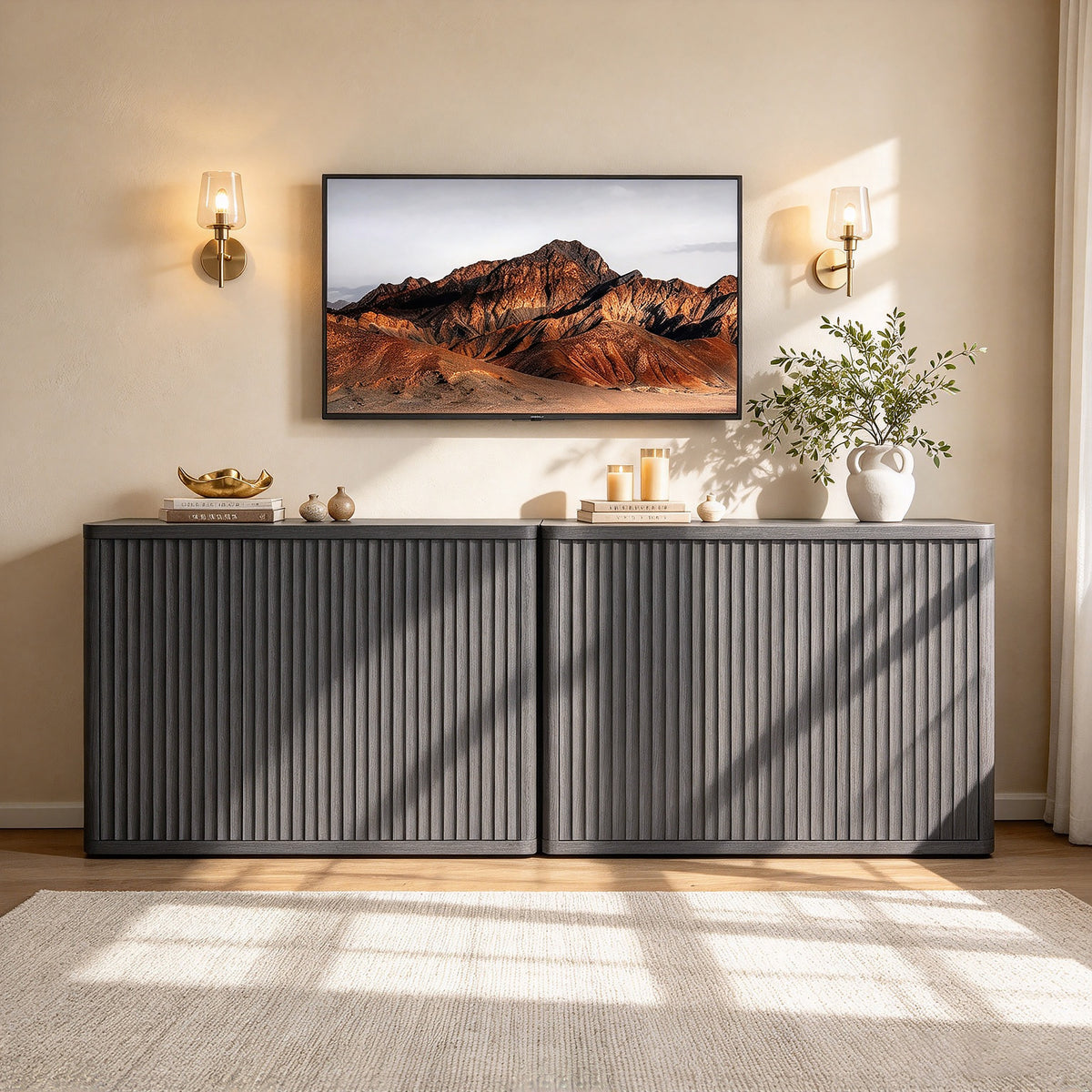 Cas 3-Door TV Console, Set of 2