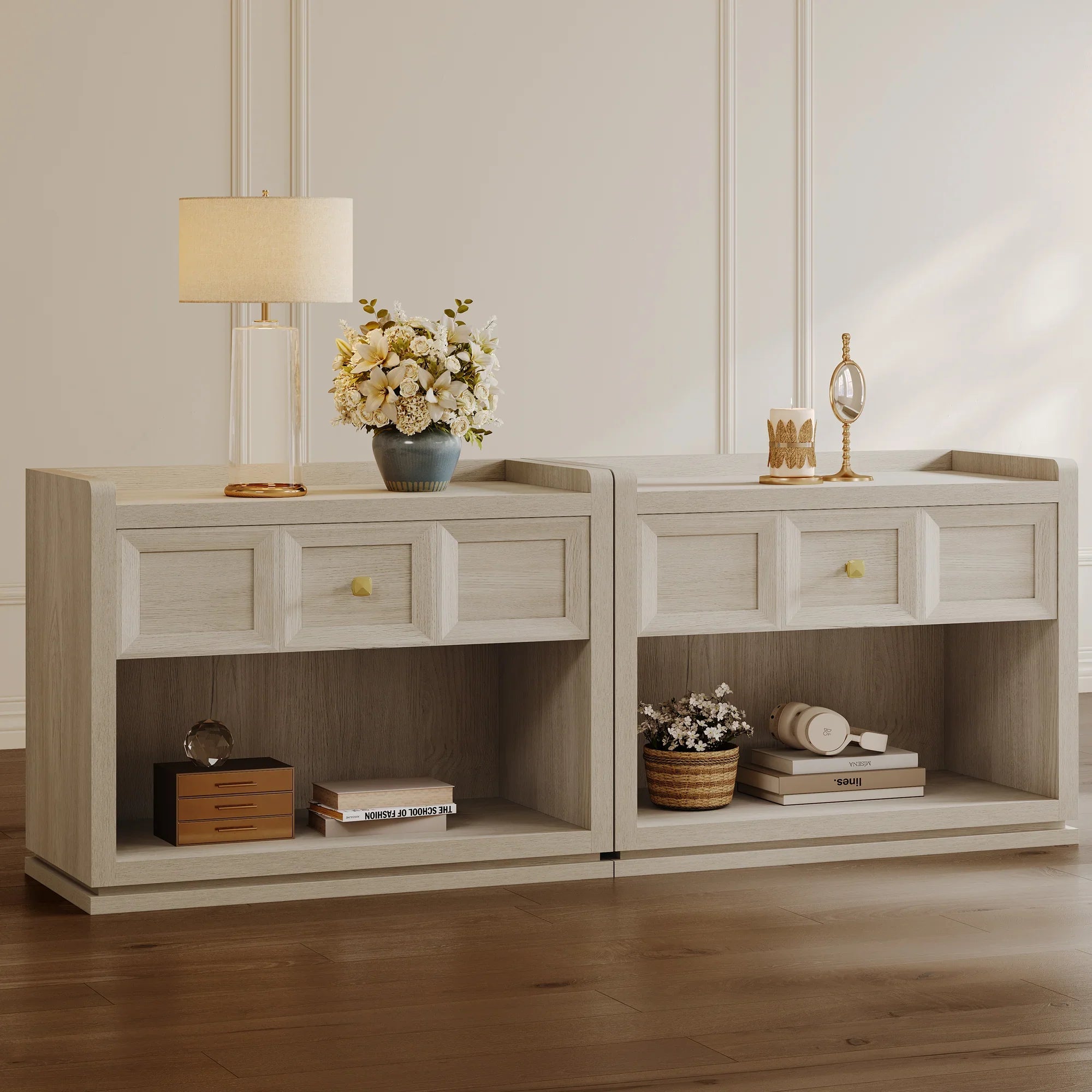 Helio 6-Drawer Dresser and Large Nightstands Set