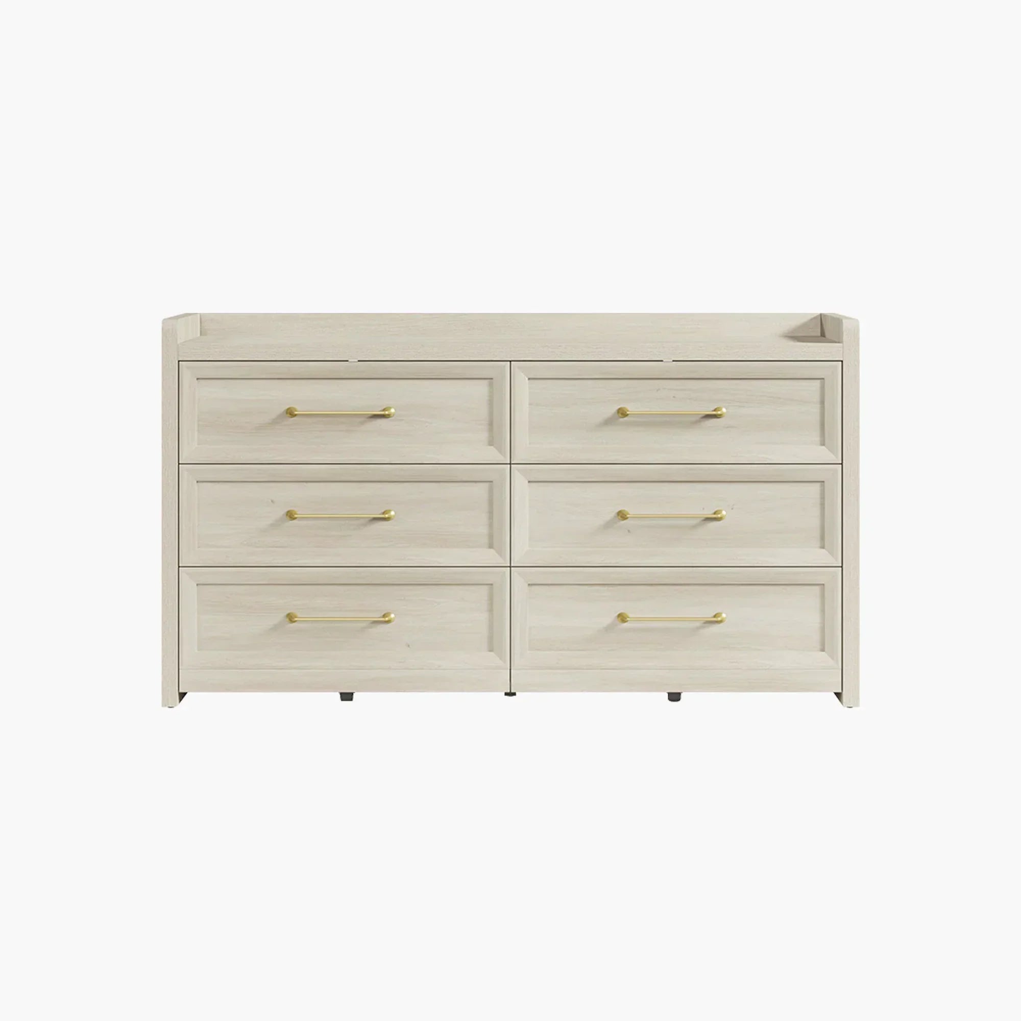 Helio White 6 Drawers Dresser
