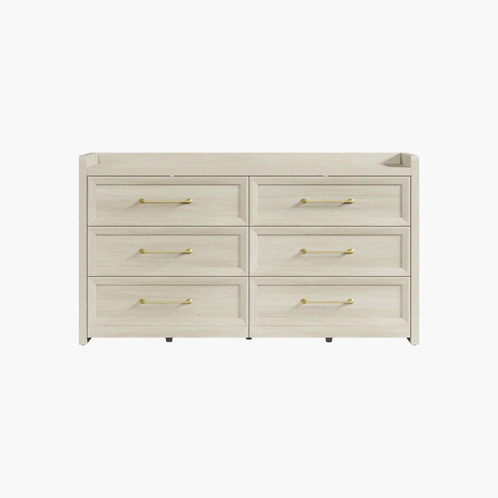 Helio White 6 Drawers Dresser