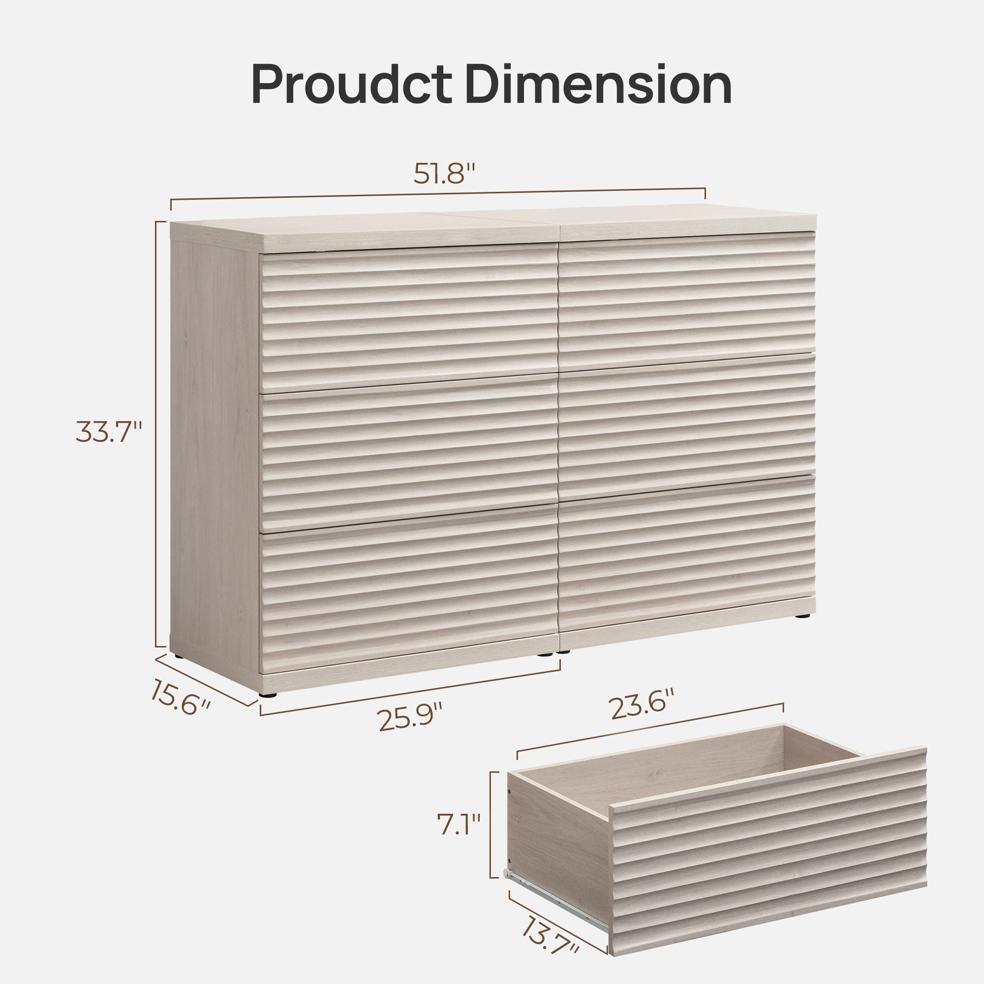 Stria Modular Dresser, 9 Drawers