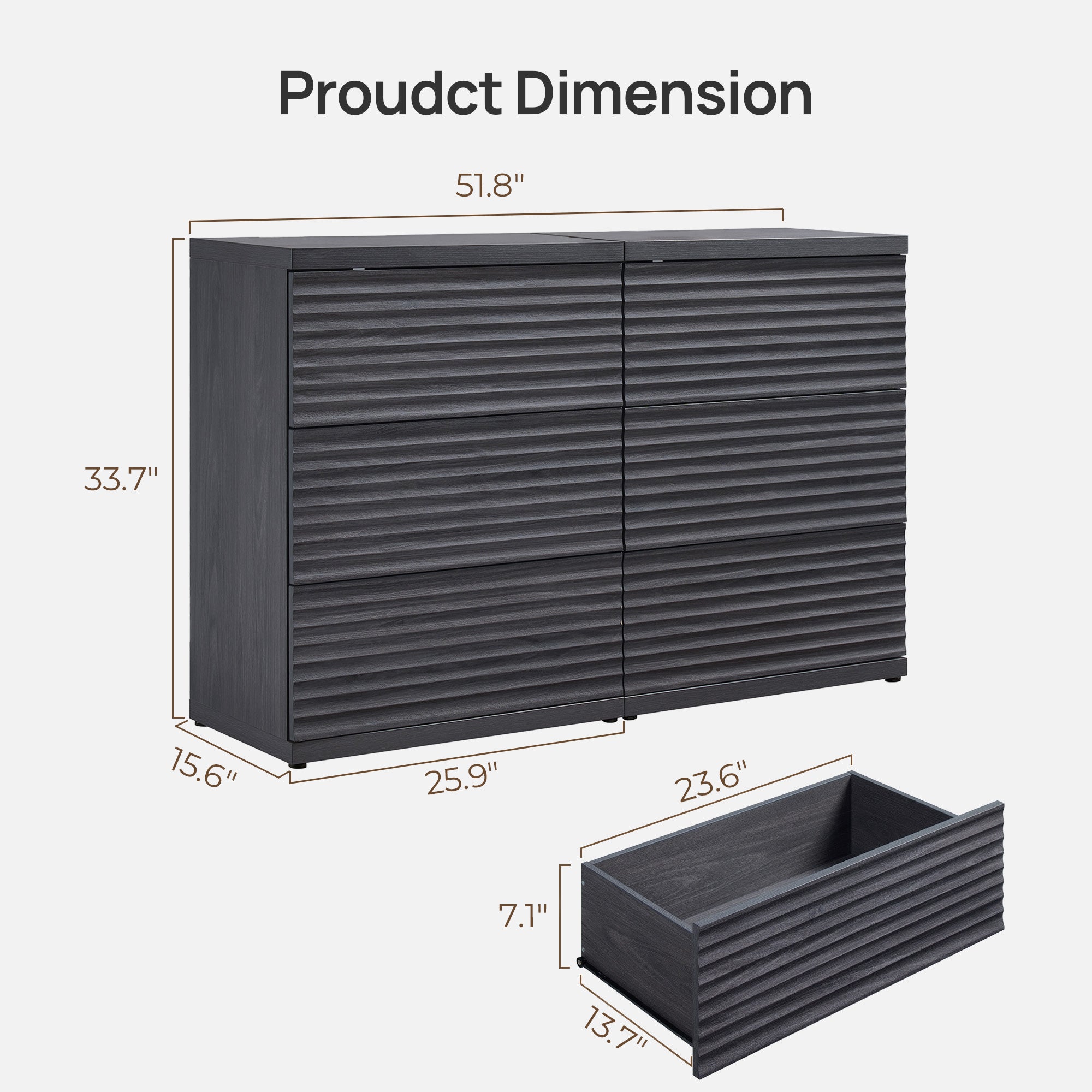 Stria Sectional Chest of Drawers with Storage