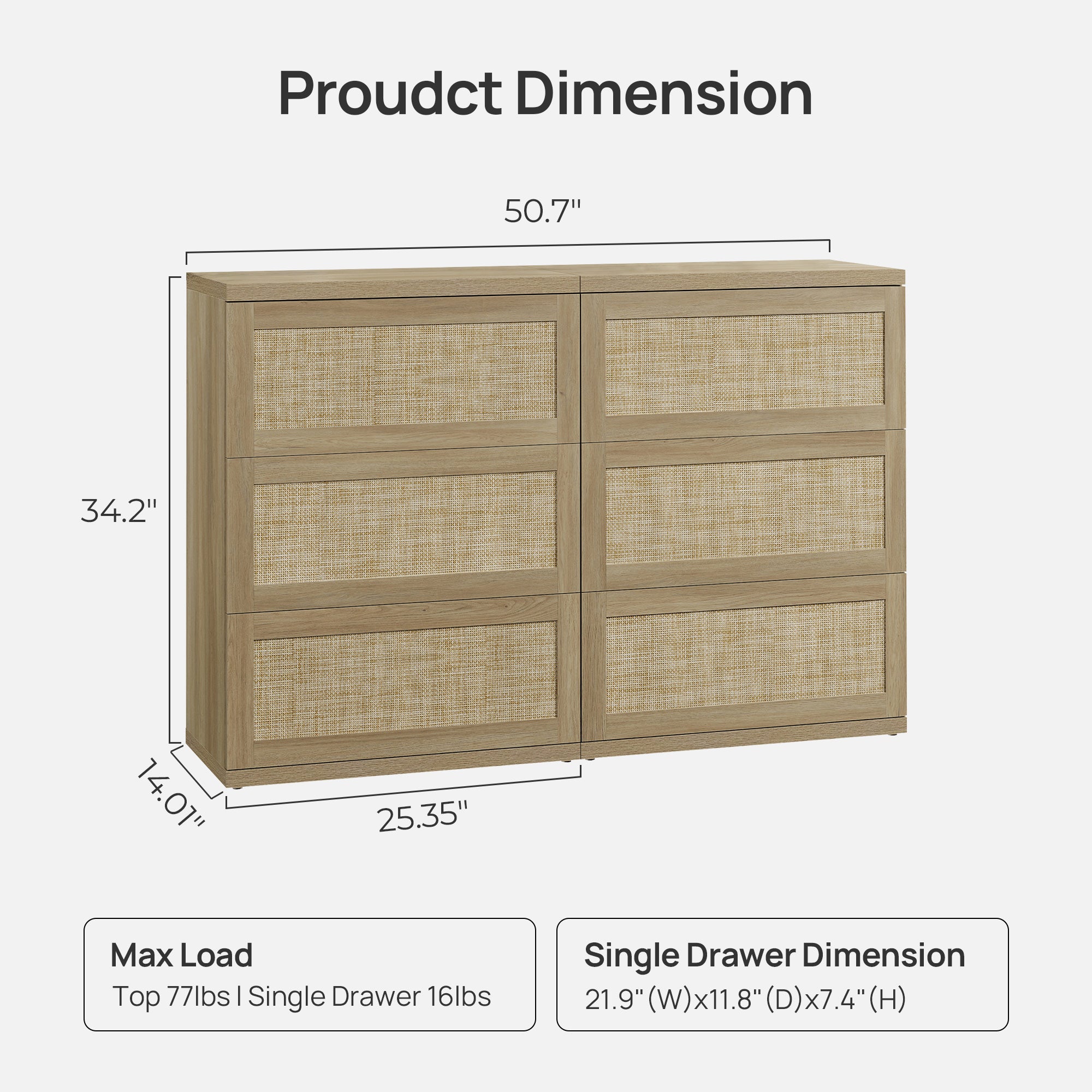 Zura Modular Dresser, 34.2 Inches Tall