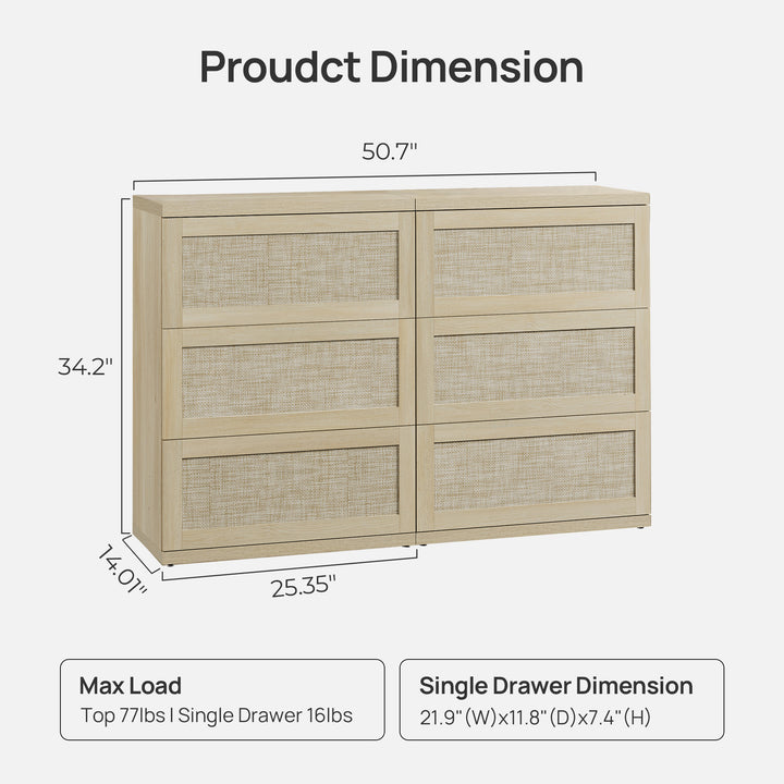 Zura Rattan Sectional Dresser, Large Size Option