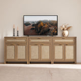 Savanna TV Stand with Drawer up to 100Inch TV - 3 Pieces - Reclaimed Caramel Oak