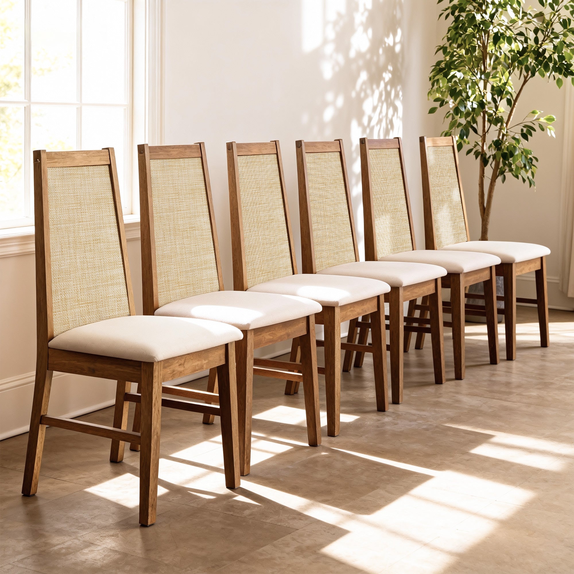 Savanna Modern Dining Chair, Solid Wood Frame