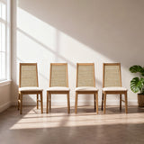 Savanna Upholstered Dining Chair, Solid Wood Frame, Set of 4