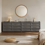 Helio Black Dresser, 6 Drawers, Set of 2