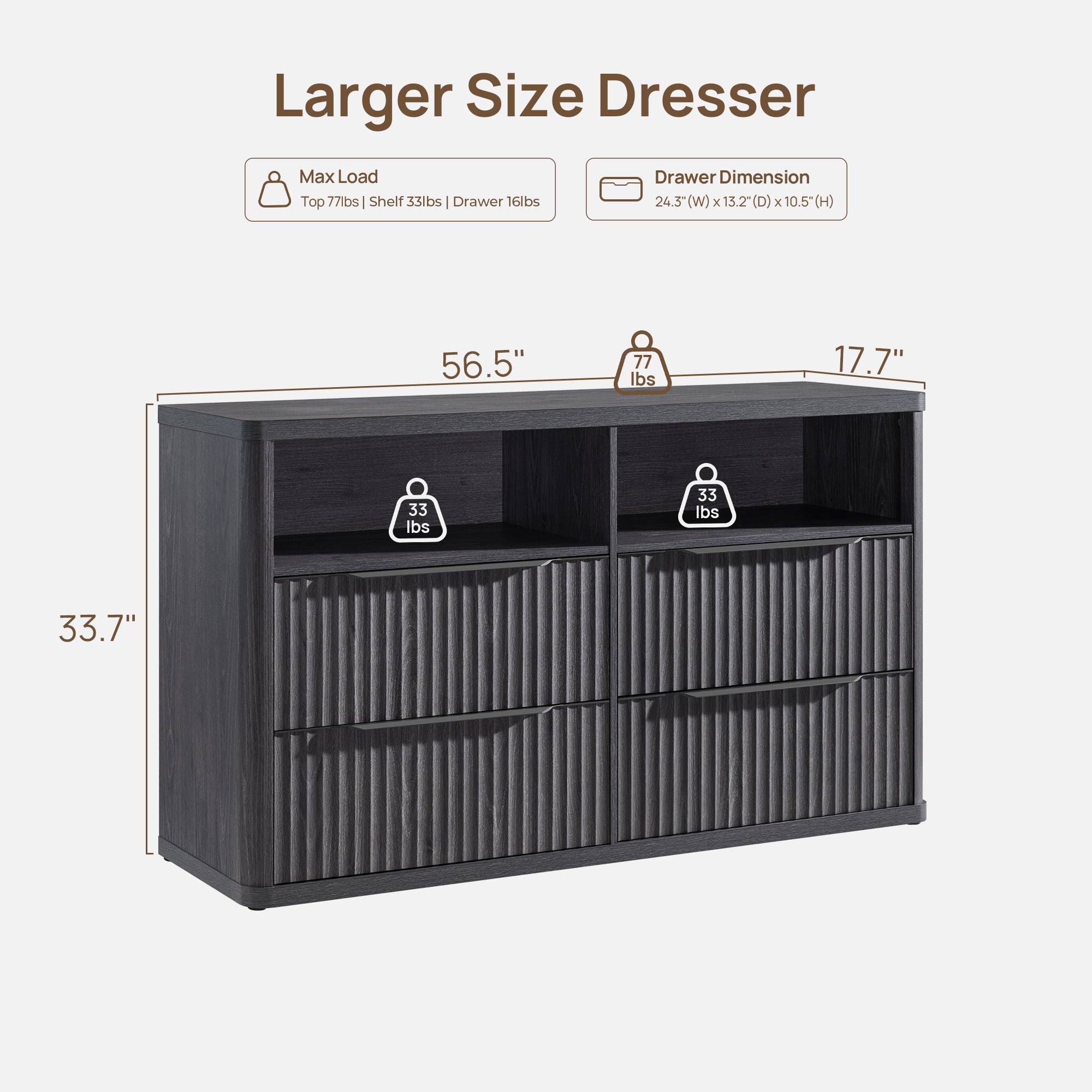 Cas Horizontal Chest, Open Drawers