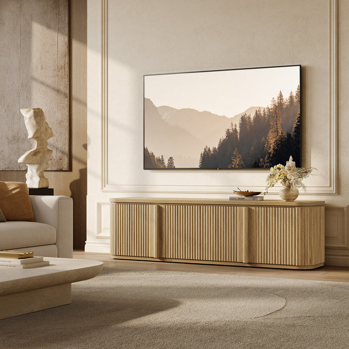 Ripple TV Stand for TV up to 65Inch, 4 Doors