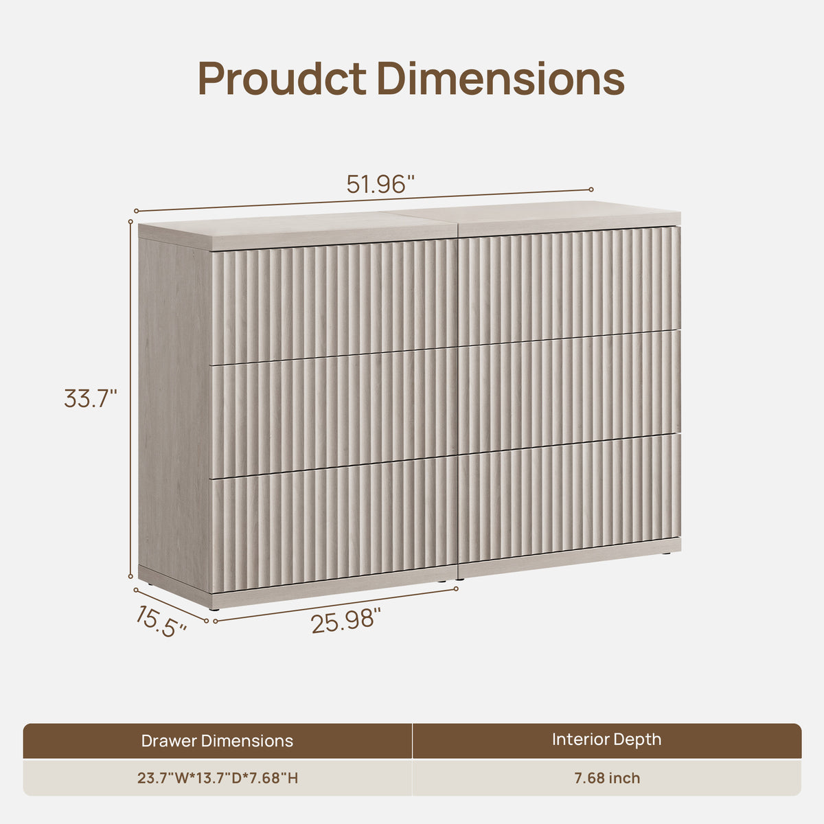 Stria Large-Size Modular Dresser, Flexible Storage