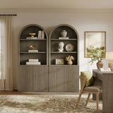 Cas Fluted 2-Door Bookcase, Arched Top, Set of 2