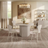Cas Dining Table and Chairs Set for 6, Solid Wood - White Alder - 1 Table & 4 Chairs