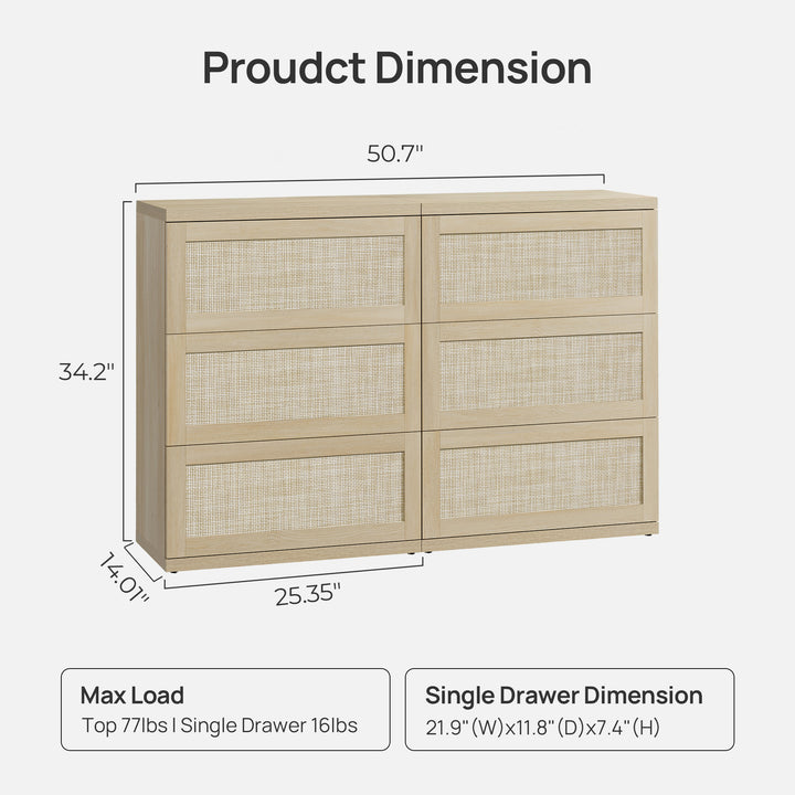 Zura Rattan Sectional Dresser, Large Size Option